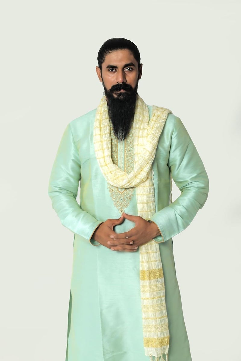 Lady Dwiza Indian Traditional Kurta Sherwani Dupatta Shawl Scarf For Men (Only Dupatta) - Image 2